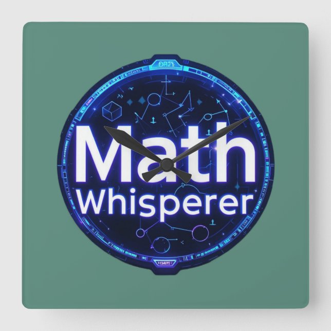 Reloj Cuadrado Math Teacher Math Whisperer (Anverso)