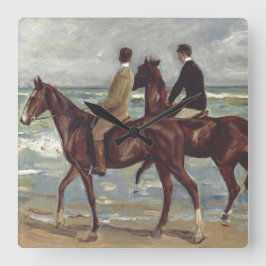Reloj Cuadrado Max Liebermann: Two Riders on the Beach Art