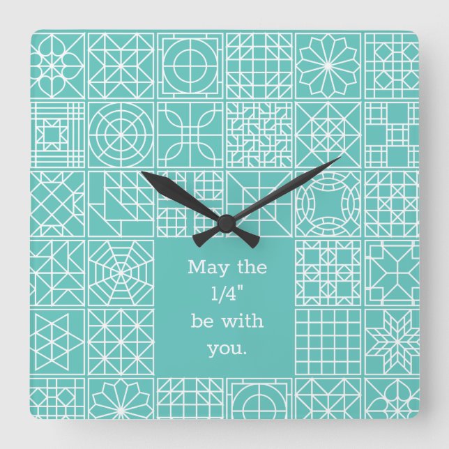 Reloj Cuadrado Mayo el "cuarto" sea con usted cita del edredón (Anverso)