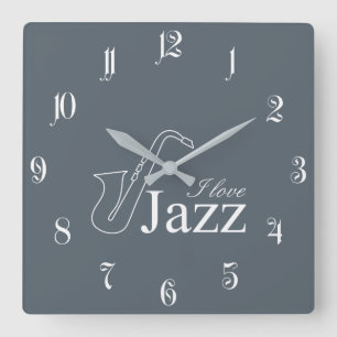 Reloj Cuadrado Me encanta el jazz