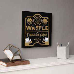 Reloj Cuadrado Me encantan los Waffles