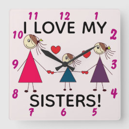 Reloj Cuadrado ME ENCANTAN MIS HERMANAS Hermanas Aburridas Figure