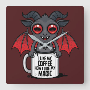 Reloj Cuadrado Me Gusta Mi Café Como Me Gusta Mi Magia
