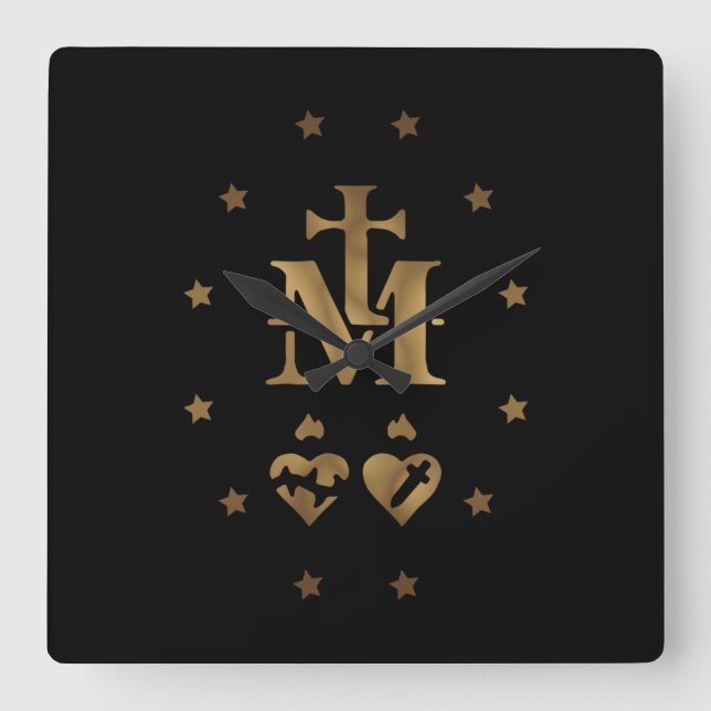 Reloj Cuadrado Medalla milagrosa, Medalla de Nuestra Señora de la (Anverso)