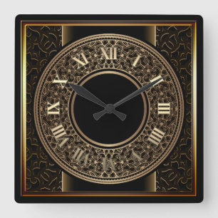Reloj Cuadrado Medallón de oro de moda 2
