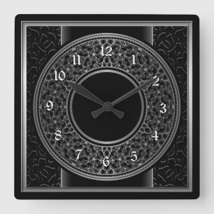 Reloj Cuadrado Medallón de plata chic