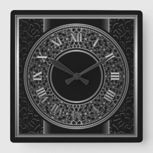 Reloj Cuadrado Medallón de plata elegante 2