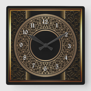Reloj Cuadrado Medallón elegante del oro