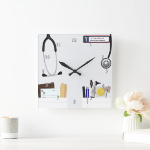 Reloj Cuadrado Médica Coat personalizado