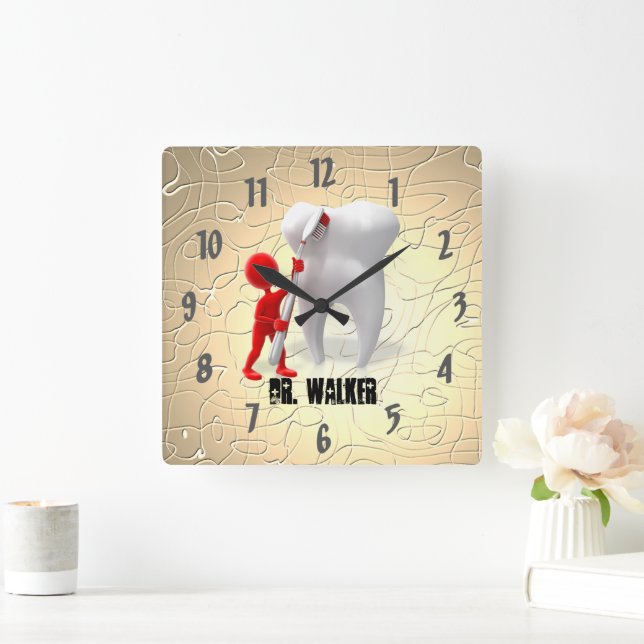 Reloj Cuadrado Médica del Diseñador Profesional Dentista Watch (Hogar)