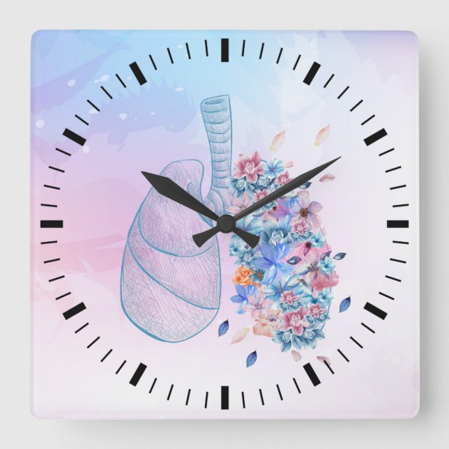 Reloj Cuadrado Médicas, clínica médica (Anverso)