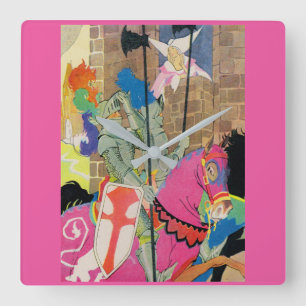 Reloj Cuadrado medieval knight on horseback