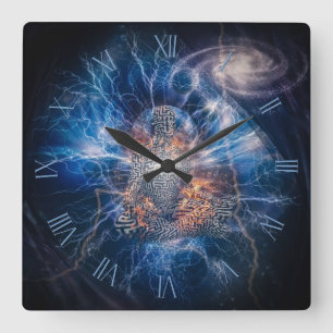 Reloj Cuadrado Meditación en el espacio