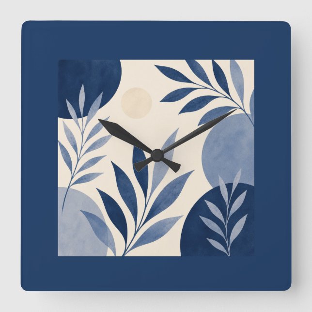 Reloj Cuadrado Mediterranean Botanical Wall Clock (Anverso)