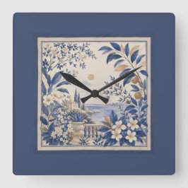 Reloj Cuadrado Mediterranean Botanical Wall Clock