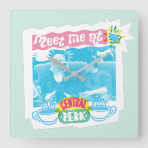 Reloj Cuadrado Meet Me at Central Perk Neon Graphic