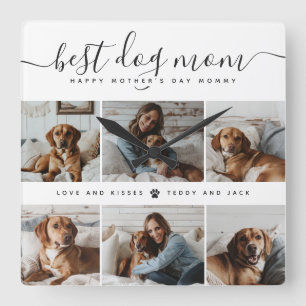 Reloj Cuadrado Mejor Mamá Perro: Día de la Madre de la Foto Perro
