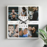 Reloj Cuadrado Mejor Papá Nunca | Collage de fotos del Día del Pa<br><div class="desc">Celebra el amor atemporal y los preciados recuerdos de tu familia con nuestro reloj mural de Collage de fotos al mejor papá. Este reloj de pared personalizado es un regalo ideal para el Día del Padre, cumpleaños o cualquier ocasión que honre al padre especial en tu vida. Este reloj de...</div>
