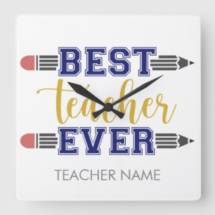 Reloj Cuadrado Mejor Profesor Personalizado - Regalo Personalizad