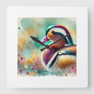 Reloj Cuadrado Mellers Duck 160724AREF233 - Watercolor