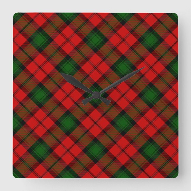 Reloj Cuadrado Melocotonus tartan (Anverso)