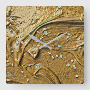 Reloj Cuadrado Melted chocolate ice cream cake sprinkles