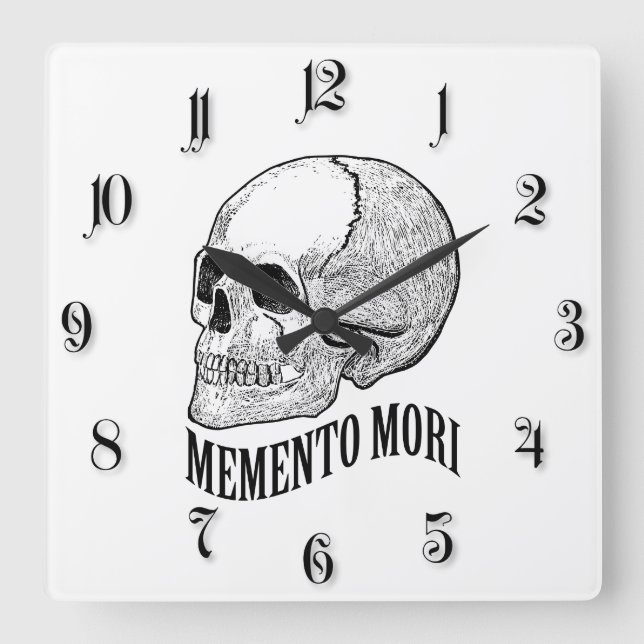 Reloj Cuadrado Memento mori (Anverso)