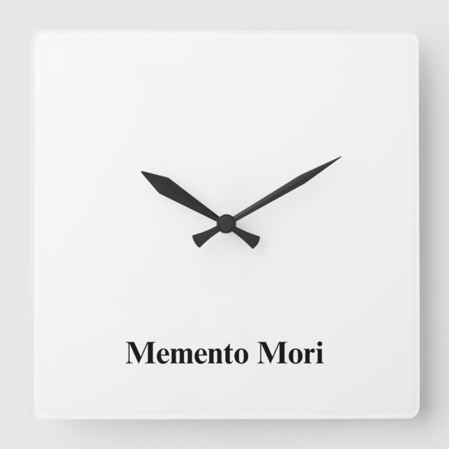 Reloj Cuadrado Memento Mori Minimalist Wall Clock (Anverso)