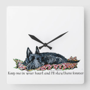 Reloj Cuadrado Memoria del escocés Terrier
