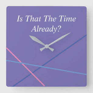 Reloj Cuadrado Mensaje DIY en blanco en Periwinkle