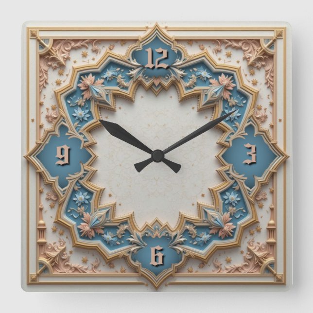Reloj Cuadrado Menta deco (Anverso)
