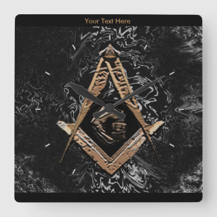 Reloj Cuadrado Mentes masónicas (GoldenSwish)