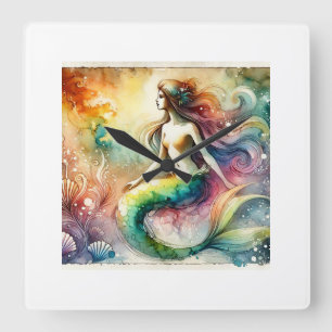 Reloj Cuadrado Mermaid 190624AREF102 - Watercolor