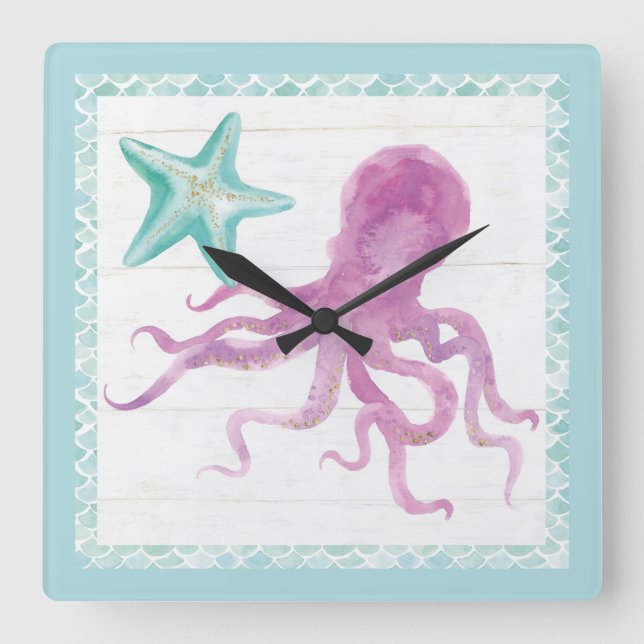 Reloj Cuadrado Mermaid Friends V (Anverso)