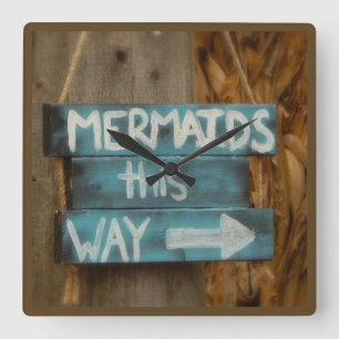 Reloj Cuadrado Mermaids De Esta Manera El Arte De Palabras En La 