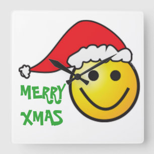 RELOJ CUADRADO MERRY CHRISTMAS FACE SANTA CLAUS