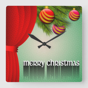 RELOJ CUADRADO "MERRY CHRISTMAS" SIGN