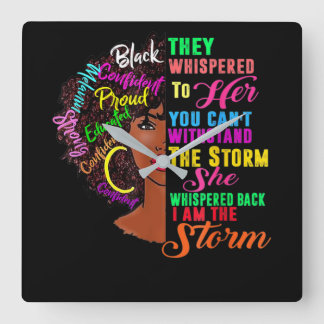 Reloj Cuadrado Mes de la historia negra africano