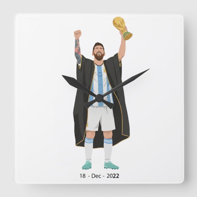 Reloj Cuadrado Messi World Cup Champion  (Anverso)