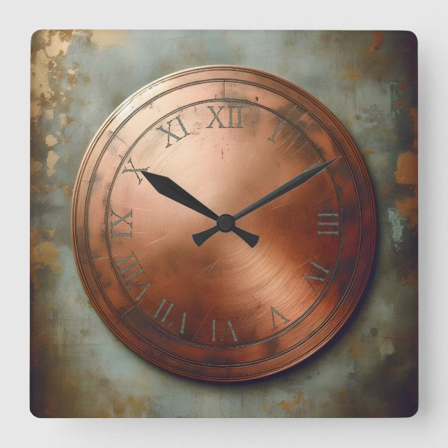 Reloj Cuadrado metal corroído (Anverso)