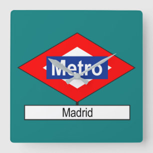 Reloj Cuadrado Metro de Placa Madrid