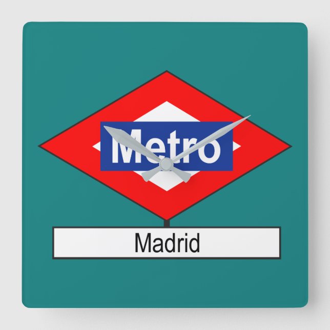 Reloj Cuadrado Metro de Placa Madrid (Anverso)