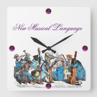 RELOJ CUADRADO MEW LENGUAJE MUSICAL ANIMAL FARM ORCHESTRA