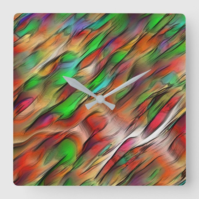 Reloj Cuadrado Mezcla de manchas opacas y cromadas (Anverso)