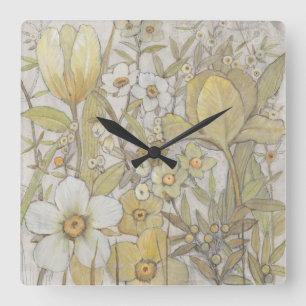 Reloj Cuadrado Mezcla Floral