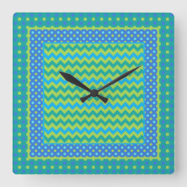 Reloj cuadrado: Mezcle los Chevrons y puntos de po