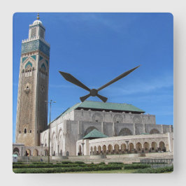 Reloj Cuadrado Mezquita Hasan II en Casablanca, Marruecos