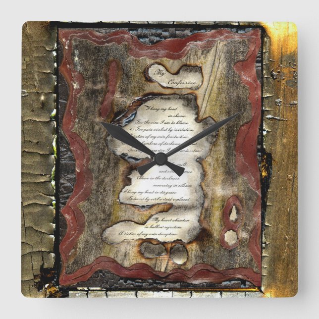 Reloj Cuadrado Mi confesión (Anverso)
