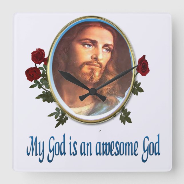 Reloj Cuadrado Mi dios es dios impresionante (Anverso)