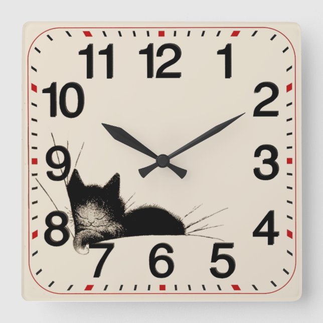 Reloj Cuadrado Mi gato (Anverso)